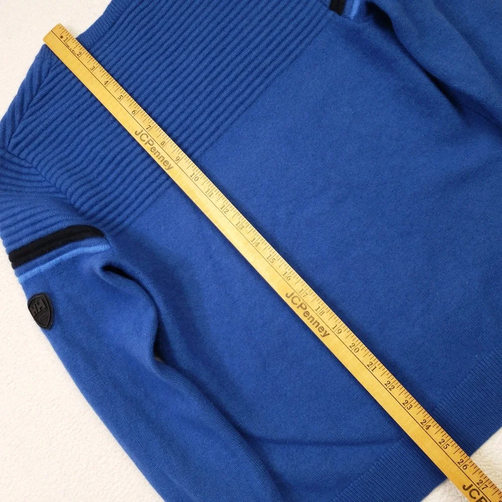 Helly Hansen Carv Knitted Sweater Mens Medium Blue Wool Blend Ribbed Pullover
